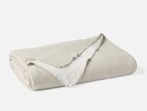 Coyuchi Stone Cozy Cotton Organic Blanket