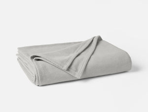 Coyuchi Soft Gray Sequoia Washable Organic Cotton & Wool Blanket